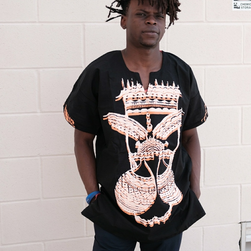 African print men danshiki  with batique work